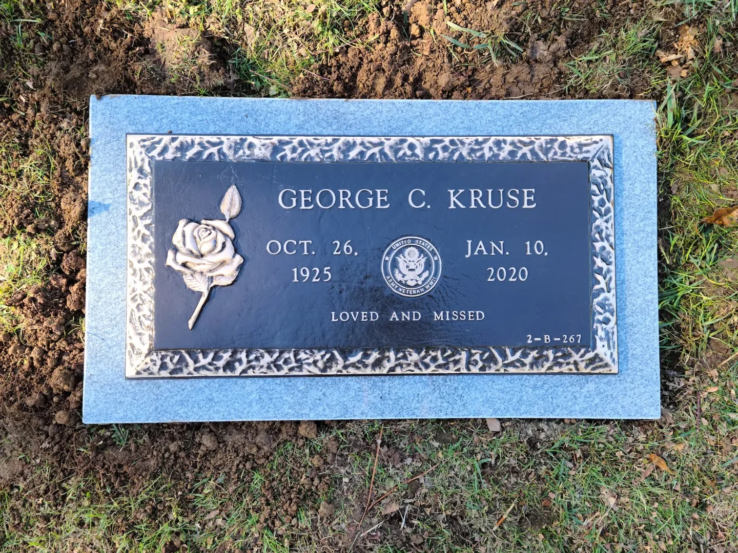 Hand-cast bronze grave marker — example 2
