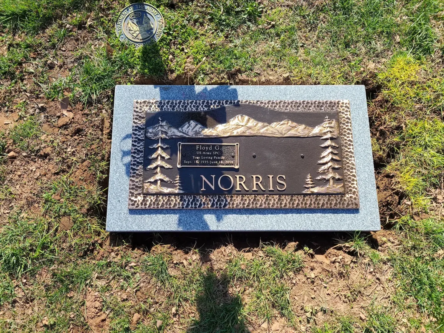 Hand-cast bronze grave marker — example 4